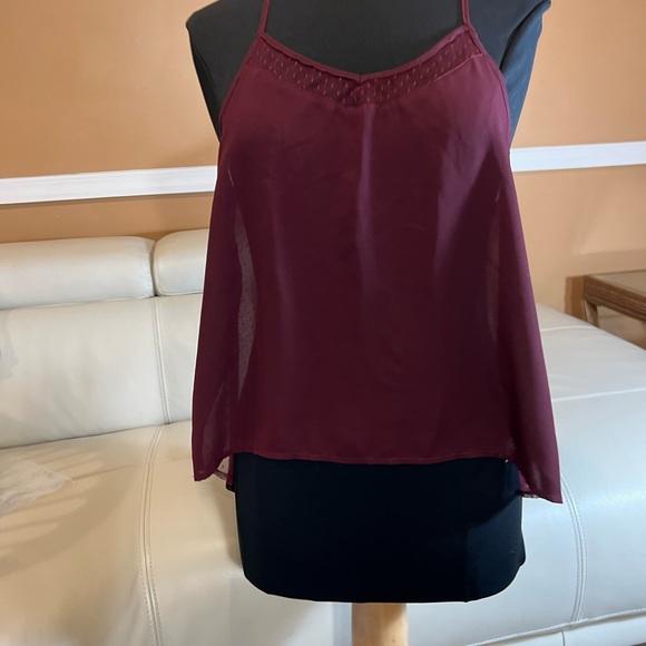 Burgundy sheer top from Garage - Picture 8 of 13